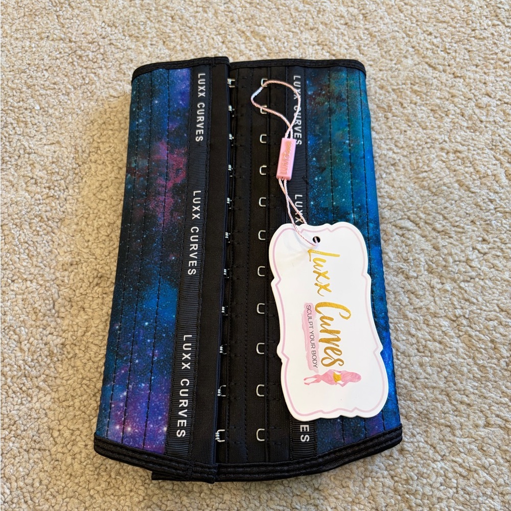 New in package Luxx Curves waist trainer, size 2XL, short torso, galaxy pattern